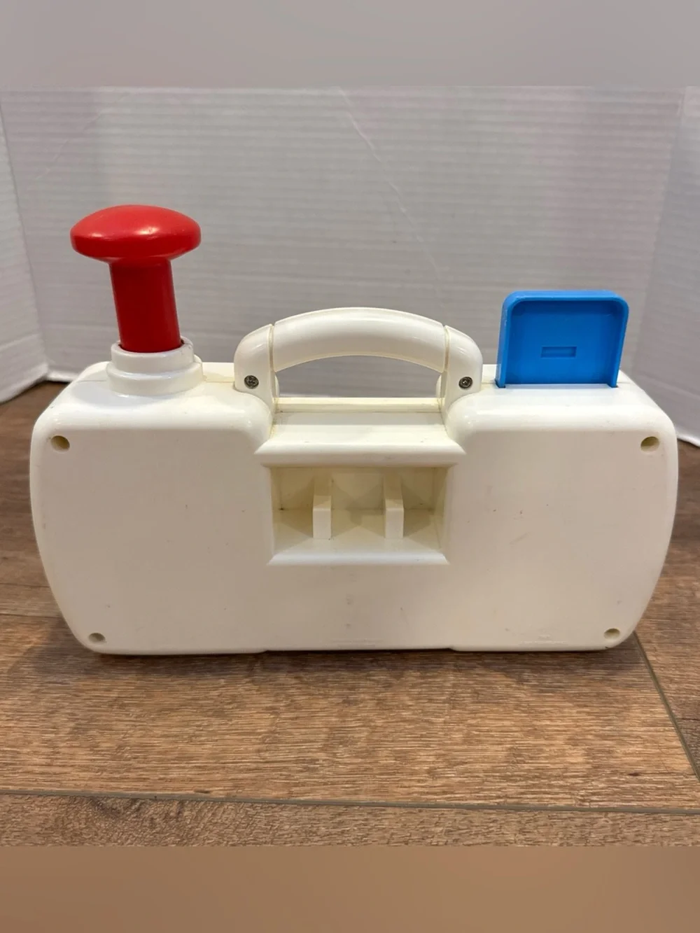 Vintage Fisher-Price Pretend Radio Music Toy White Red Blue Yellow